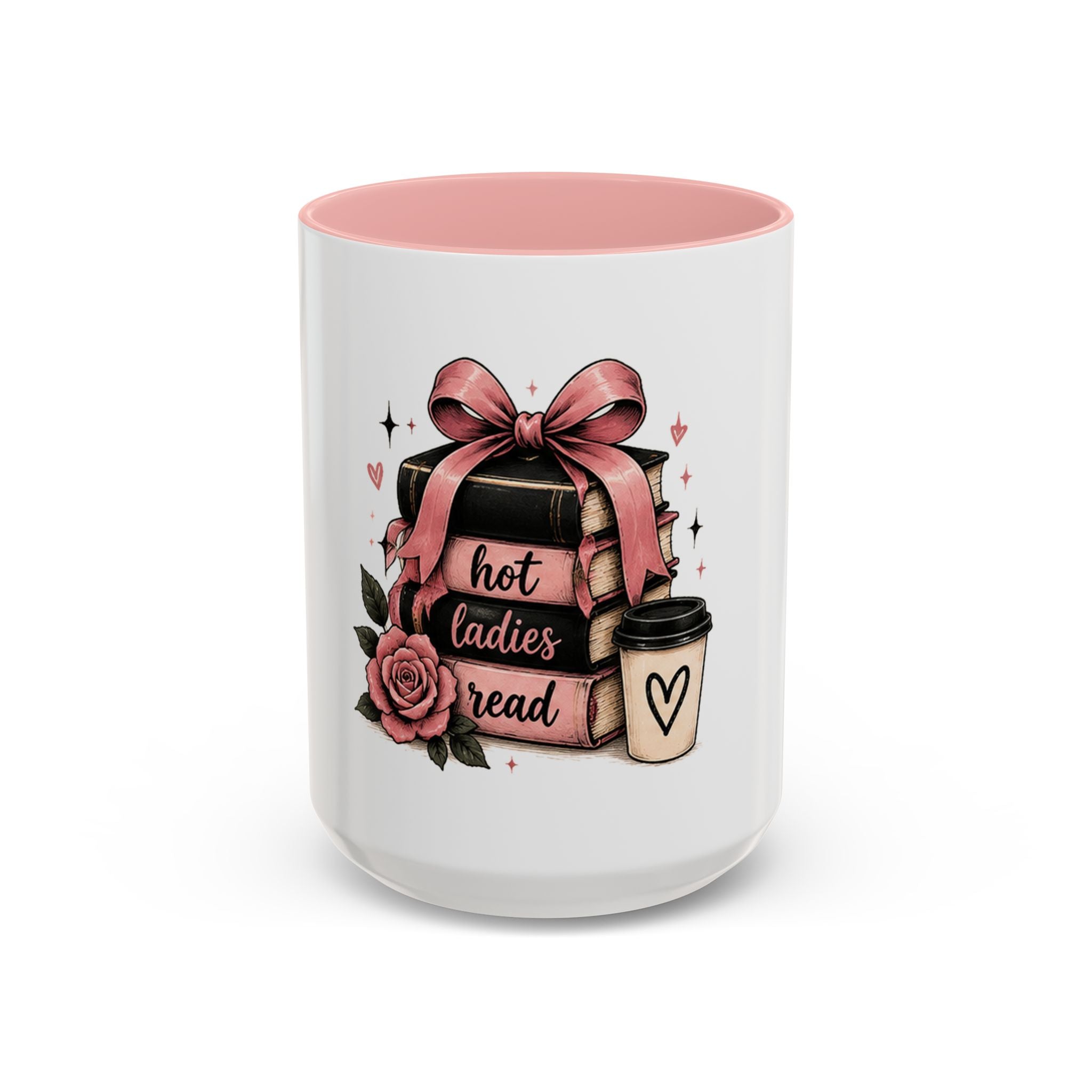 Hot Ladies Read stack of books coffee mug | Bookish coffee mug