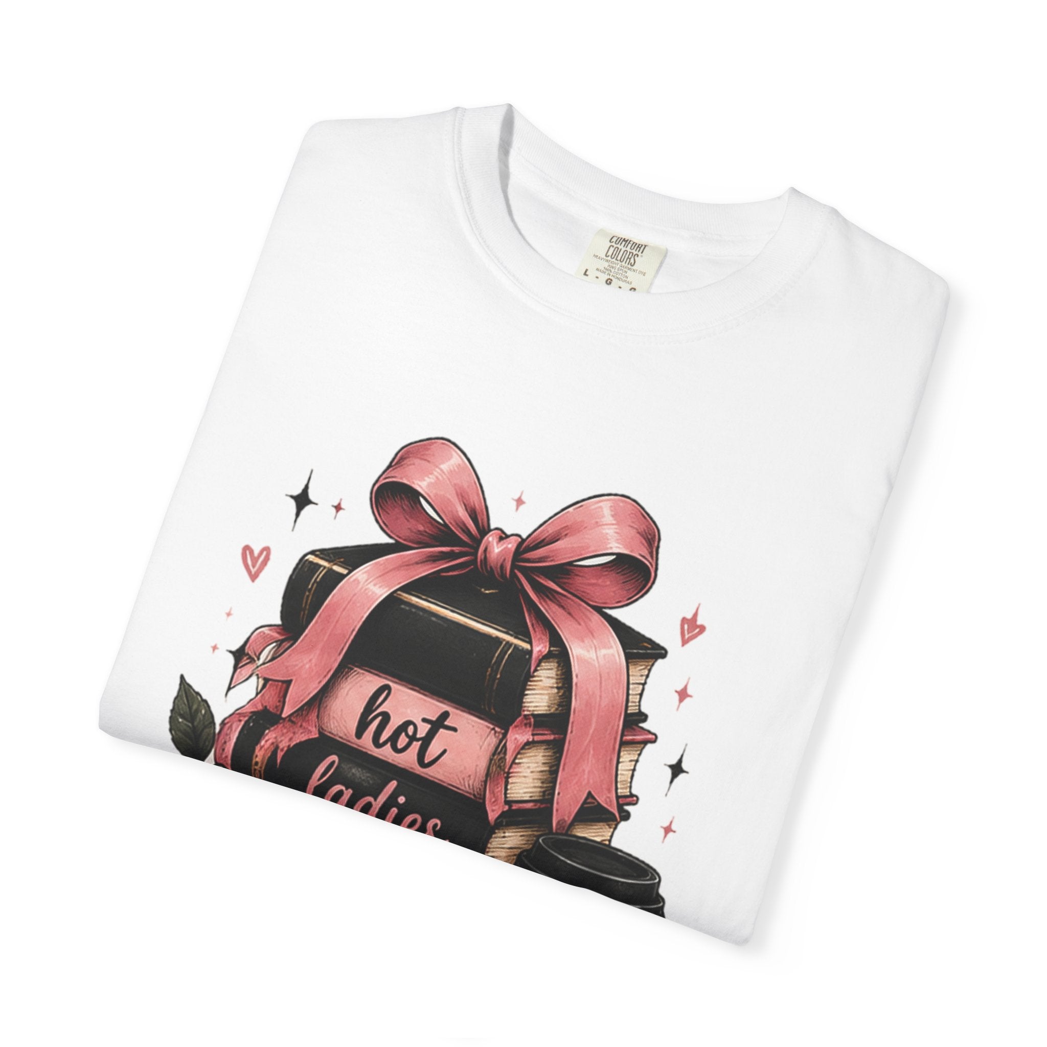 Hot Ladies Bread T-shirt | Coffee Cup, Rose Ribbon Bakery Illustration