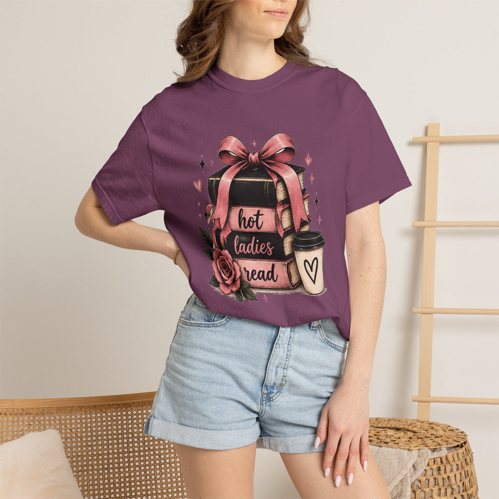 Hot Ladies Bread T-shirt | Coffee Cup, Rose Ribbon Bakery Illustration