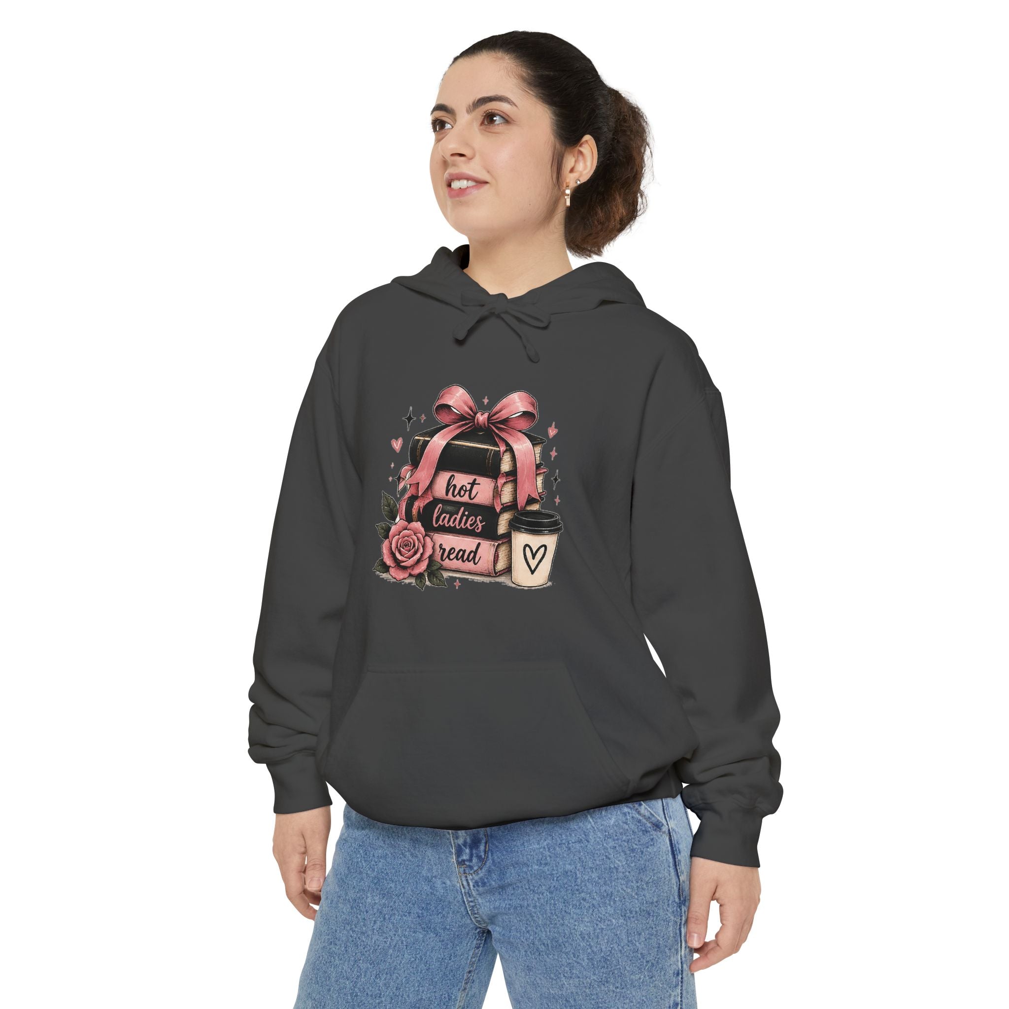 Hot Toddy & Roses hoodie | cozy mug, ribbon heart graphic