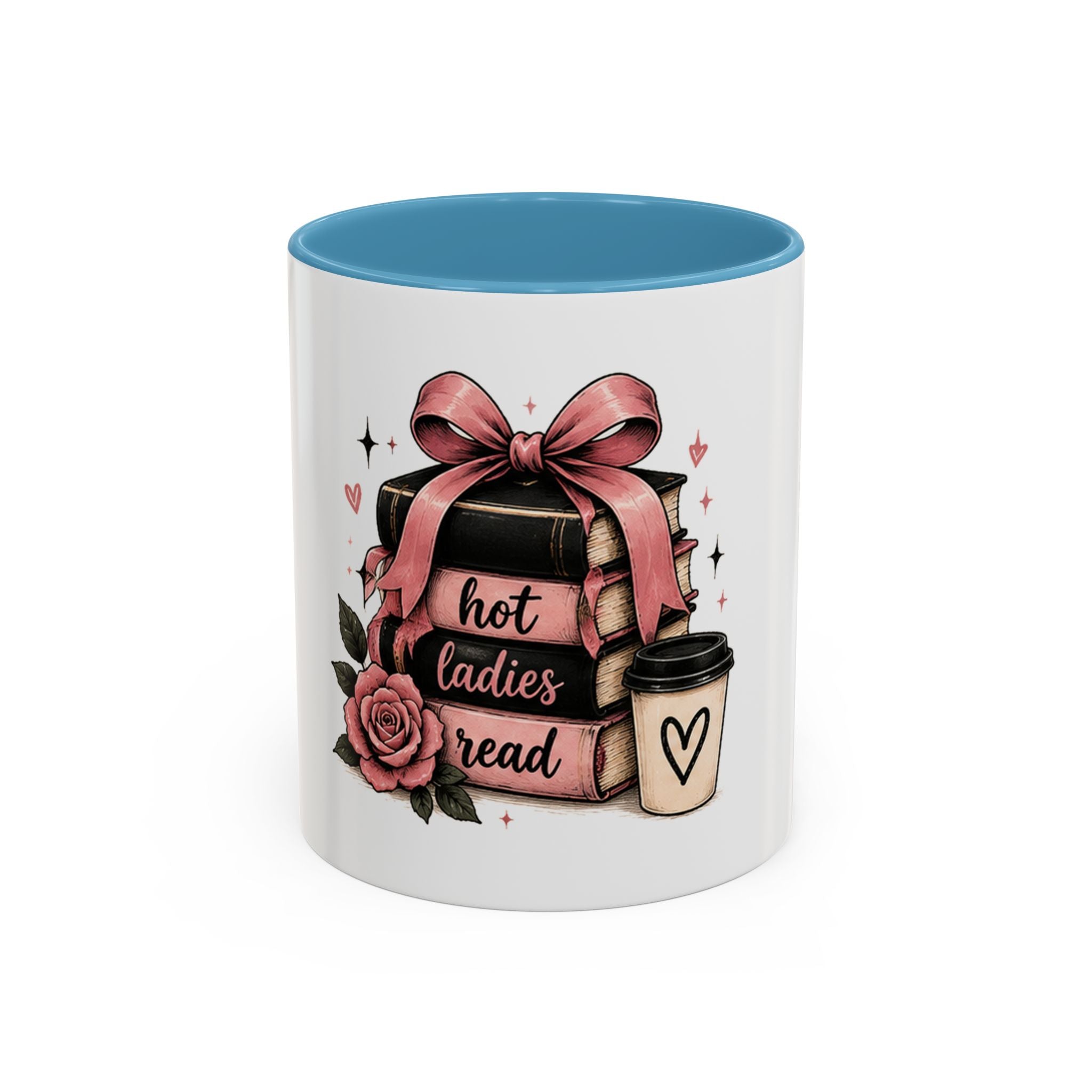 Hot Ladies Read stack of books coffee mug | Bookish coffee mug