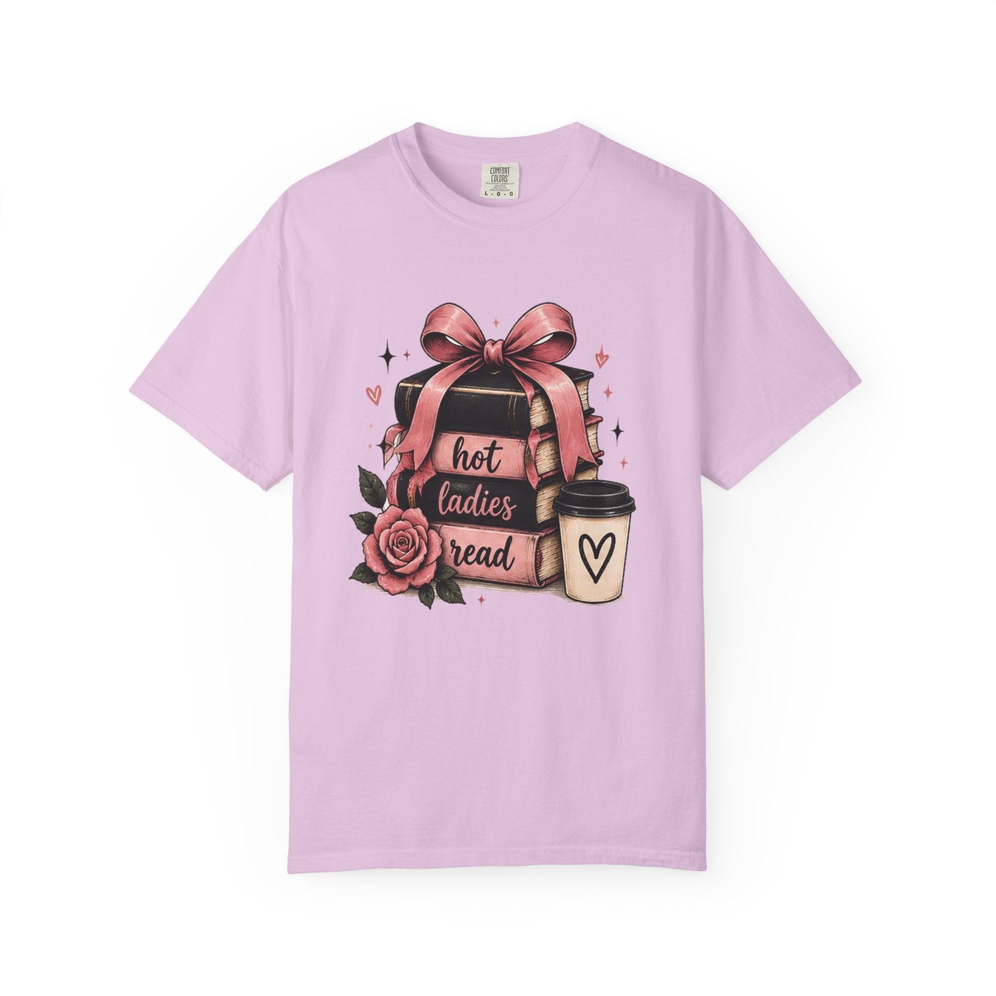 Hot Ladies Bread T-shirt | Coffee Cup, Rose Ribbon Bakery Illustration