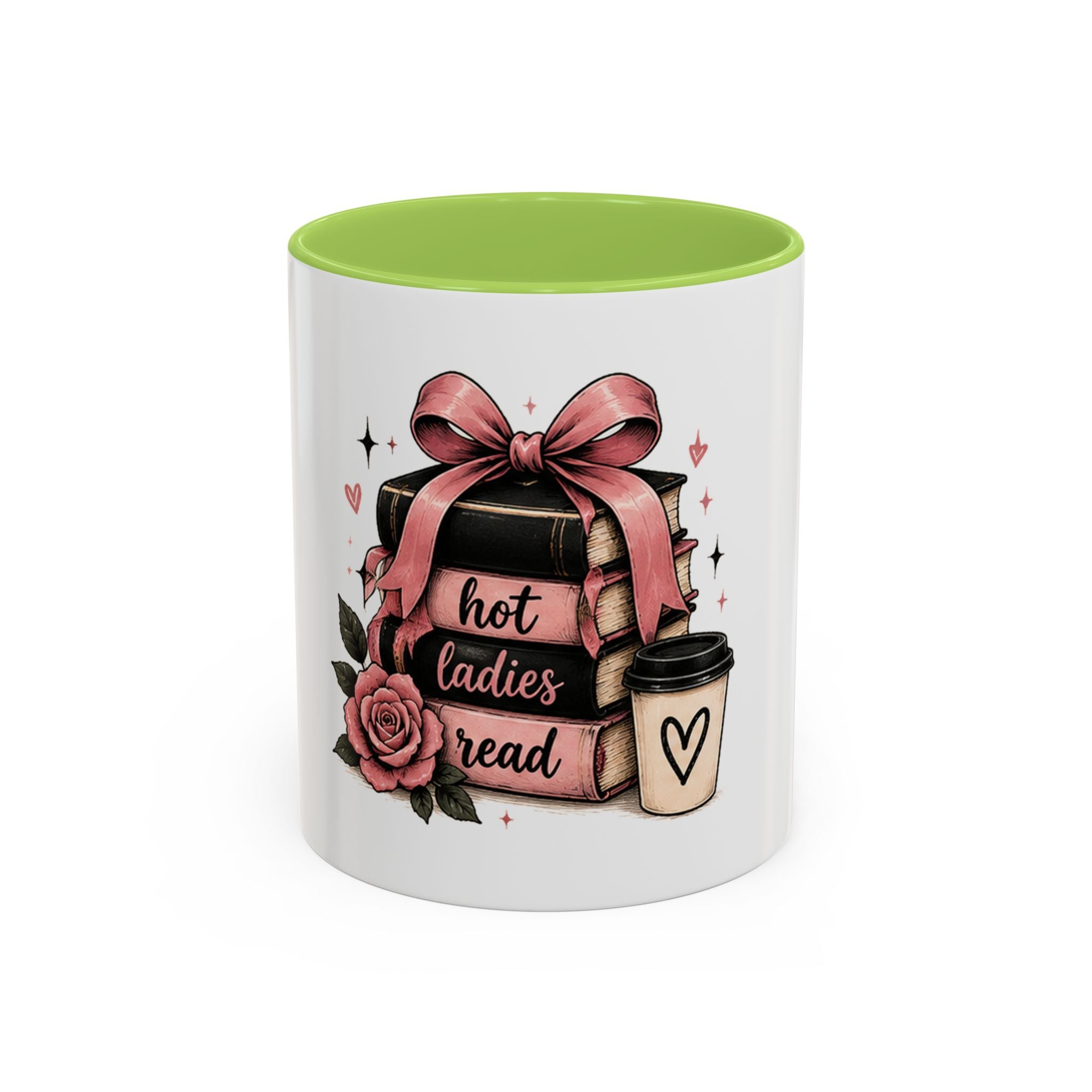 Hot Ladies Read stack of books coffee mug | Bookish coffee mug