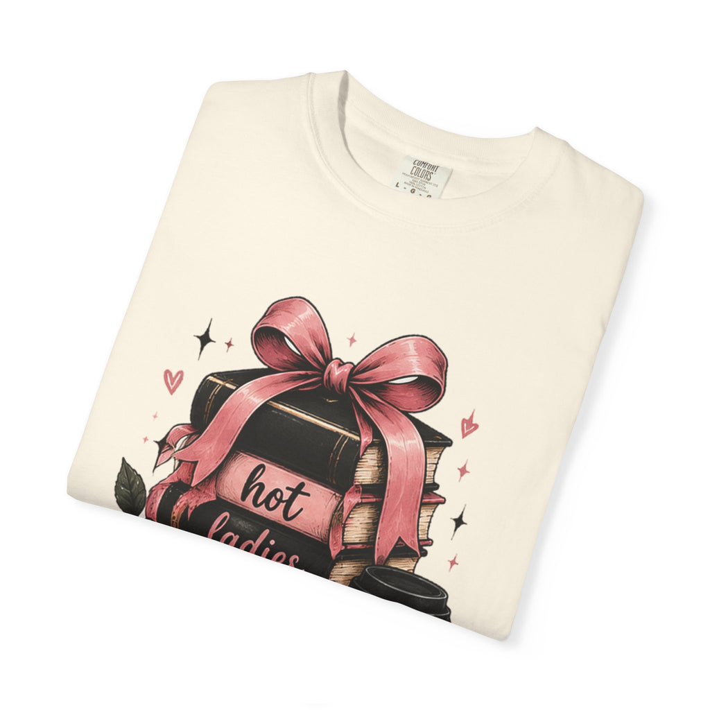 Hot Ladies Bread T-shirt | Coffee Cup, Rose Ribbon Bakery Illustration
