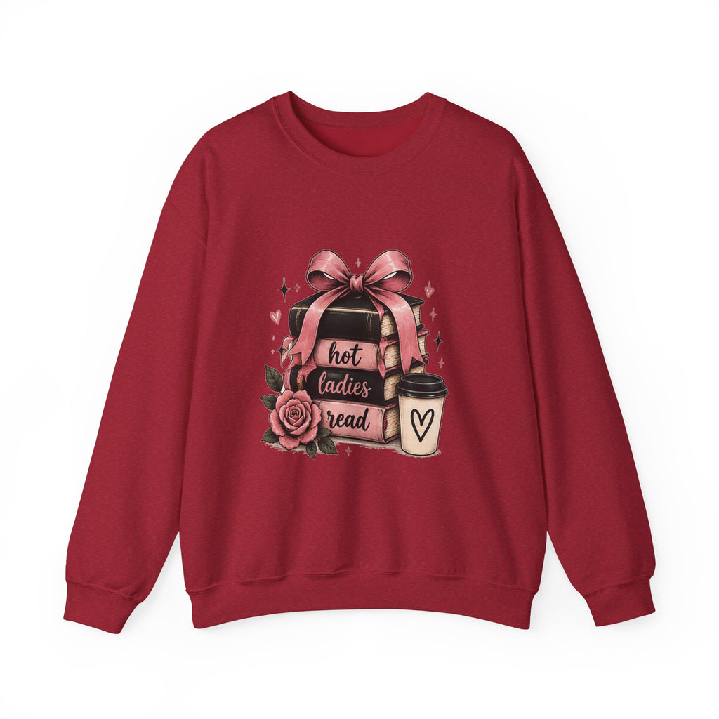 Hot Ladies Read sweatshirt | Book Lover Backpack Coffee Illustration