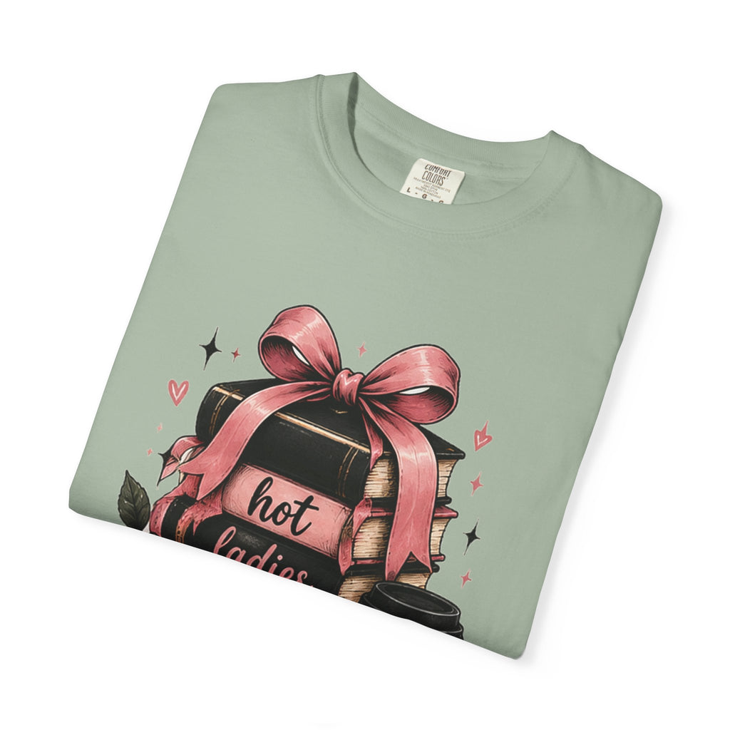 Hot Ladies Bread T-shirt | Coffee Cup, Rose Ribbon Bakery Illustration