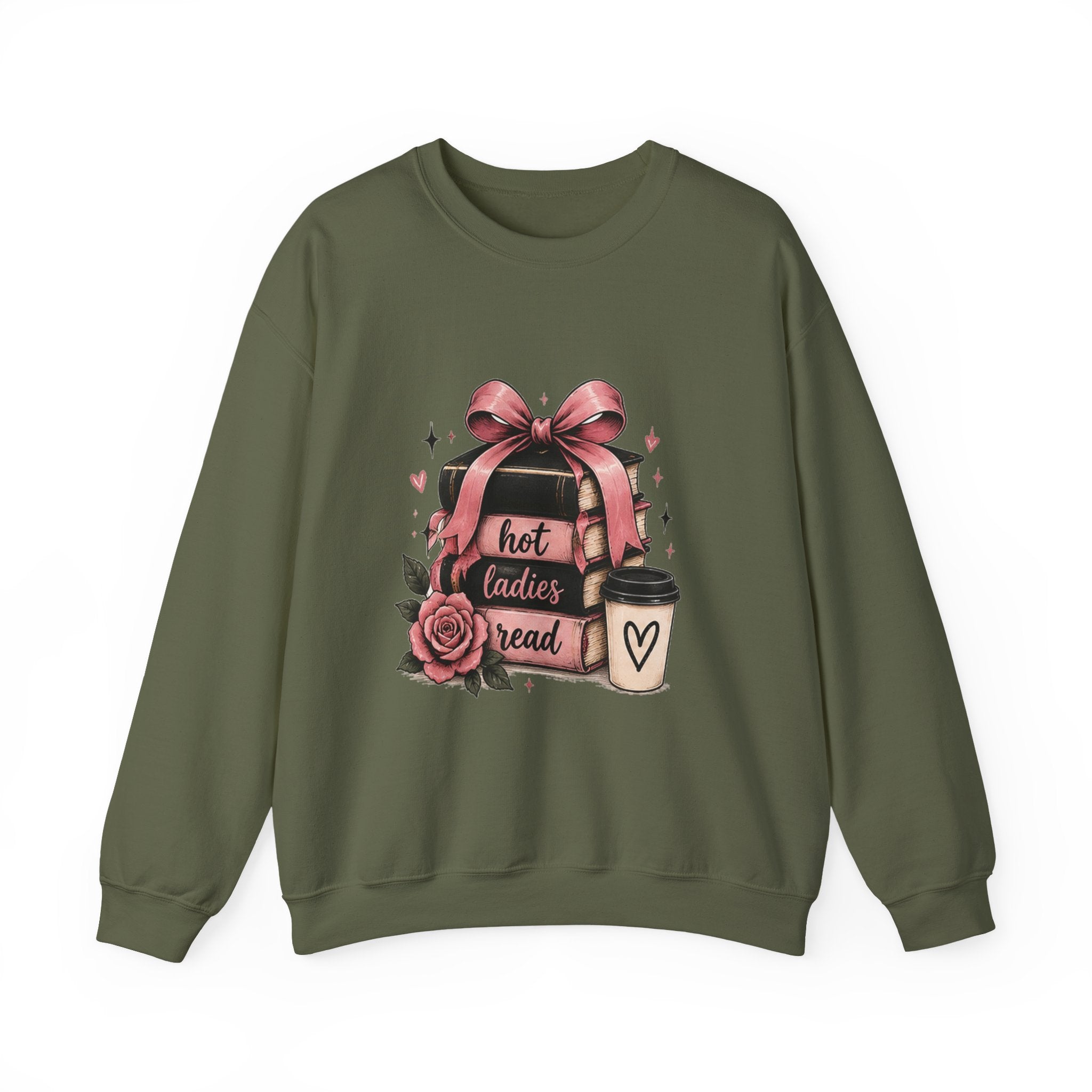 Hot Ladies Read sweatshirt | Book Lover Backpack Coffee Illustration