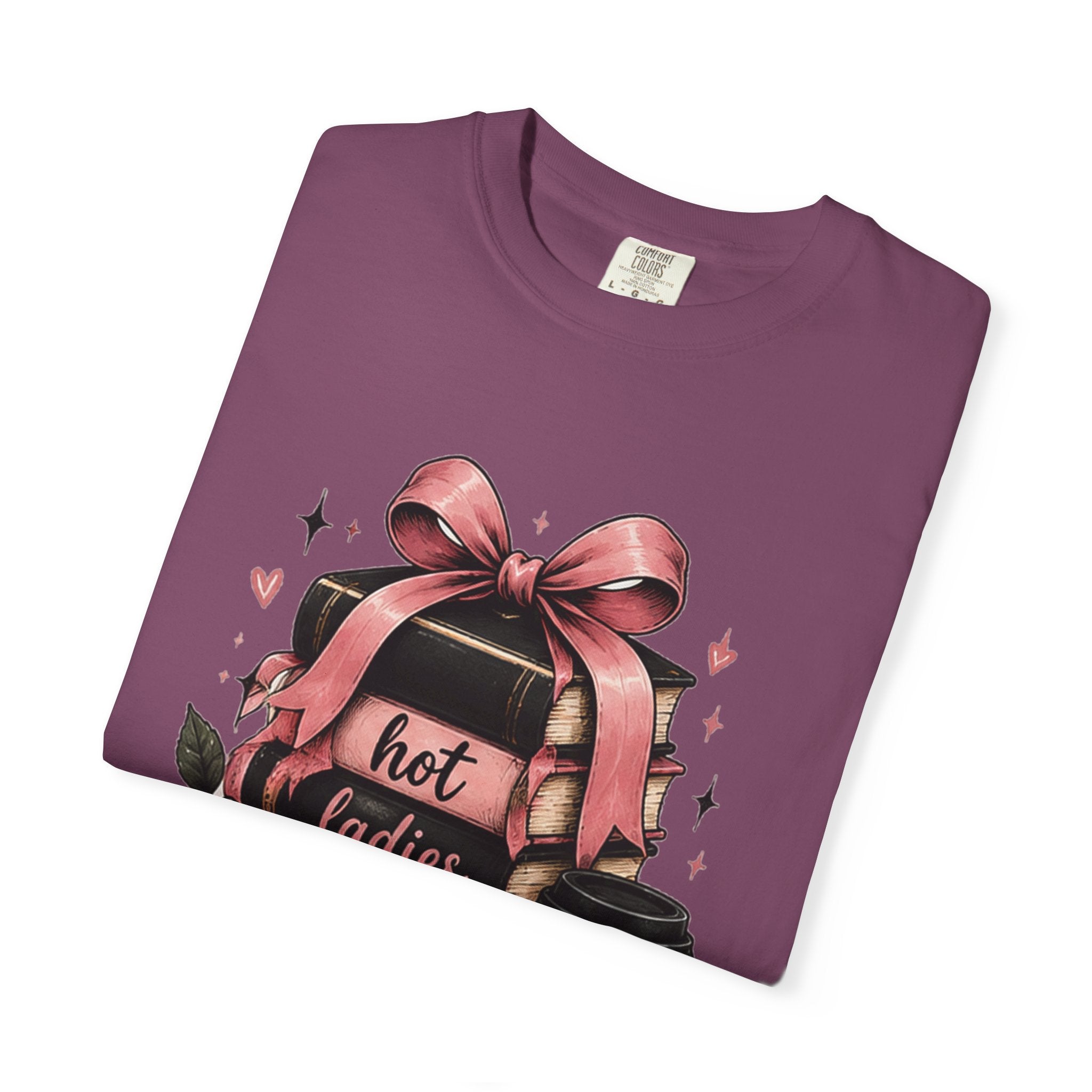 Hot Ladies Bread T-shirt | Coffee Cup, Rose Ribbon Bakery Illustration