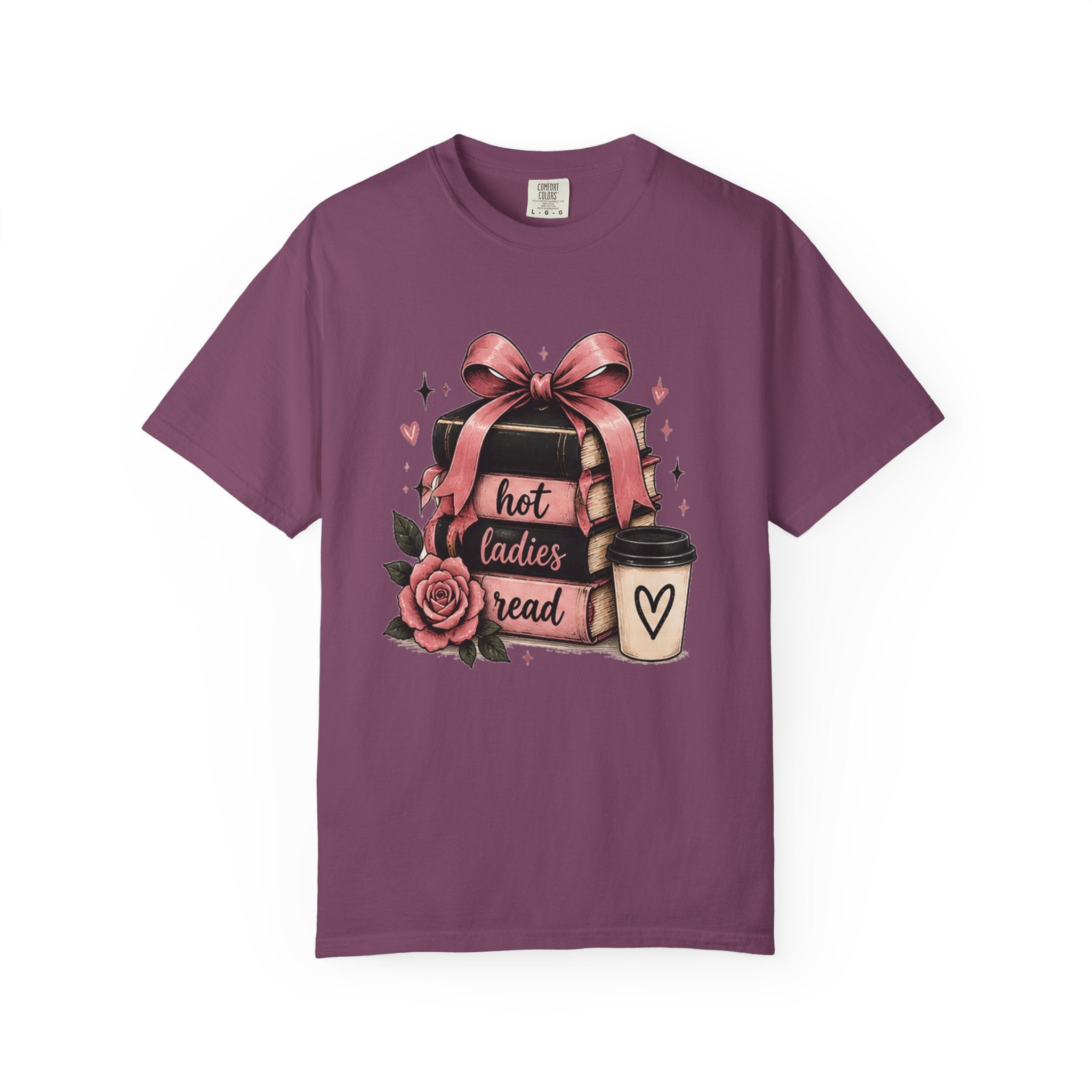 Hot Ladies Bread T-shirt | Coffee Cup, Rose Ribbon Bakery Illustration