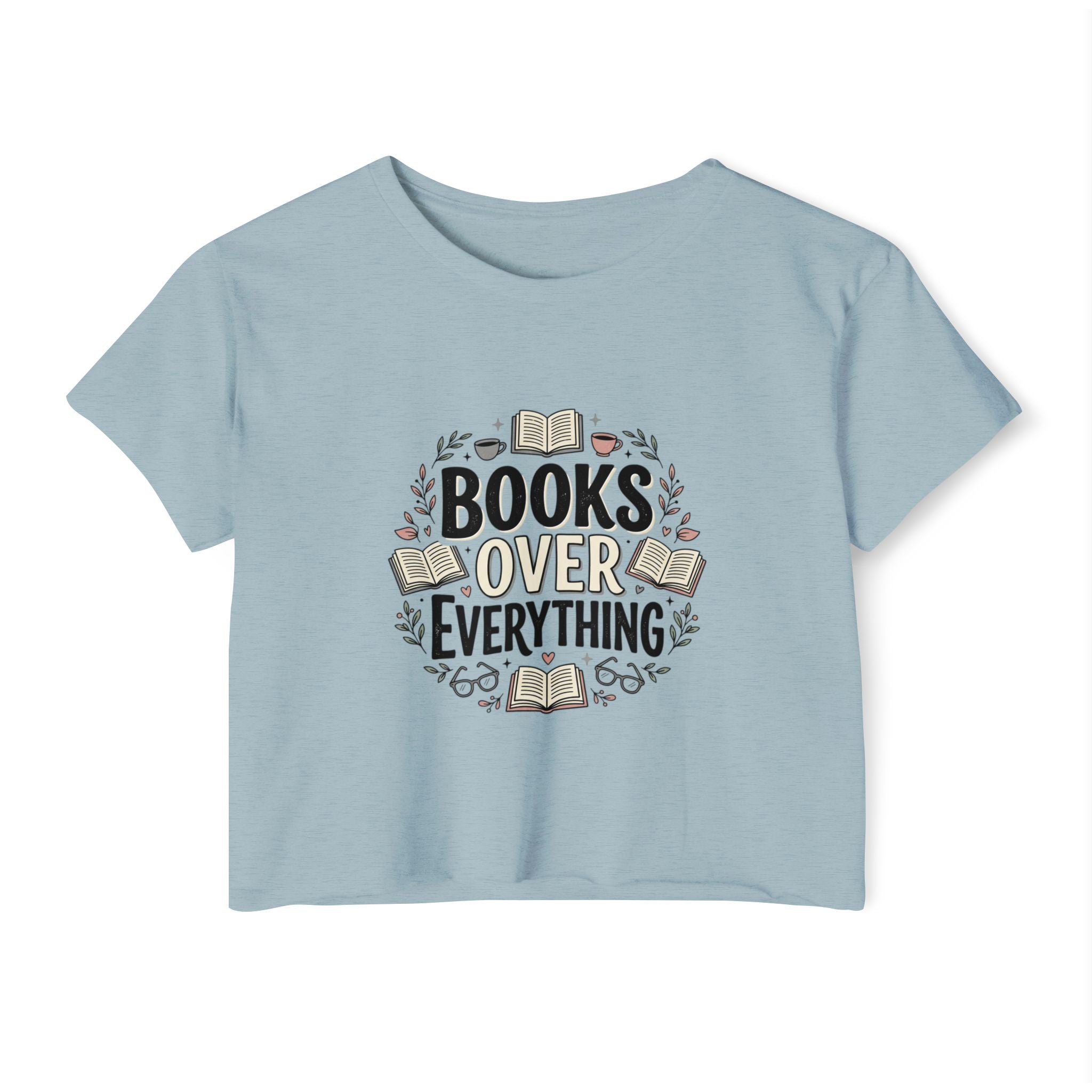 Books Over Everything Crop Top — Women's Literary Festival Tee