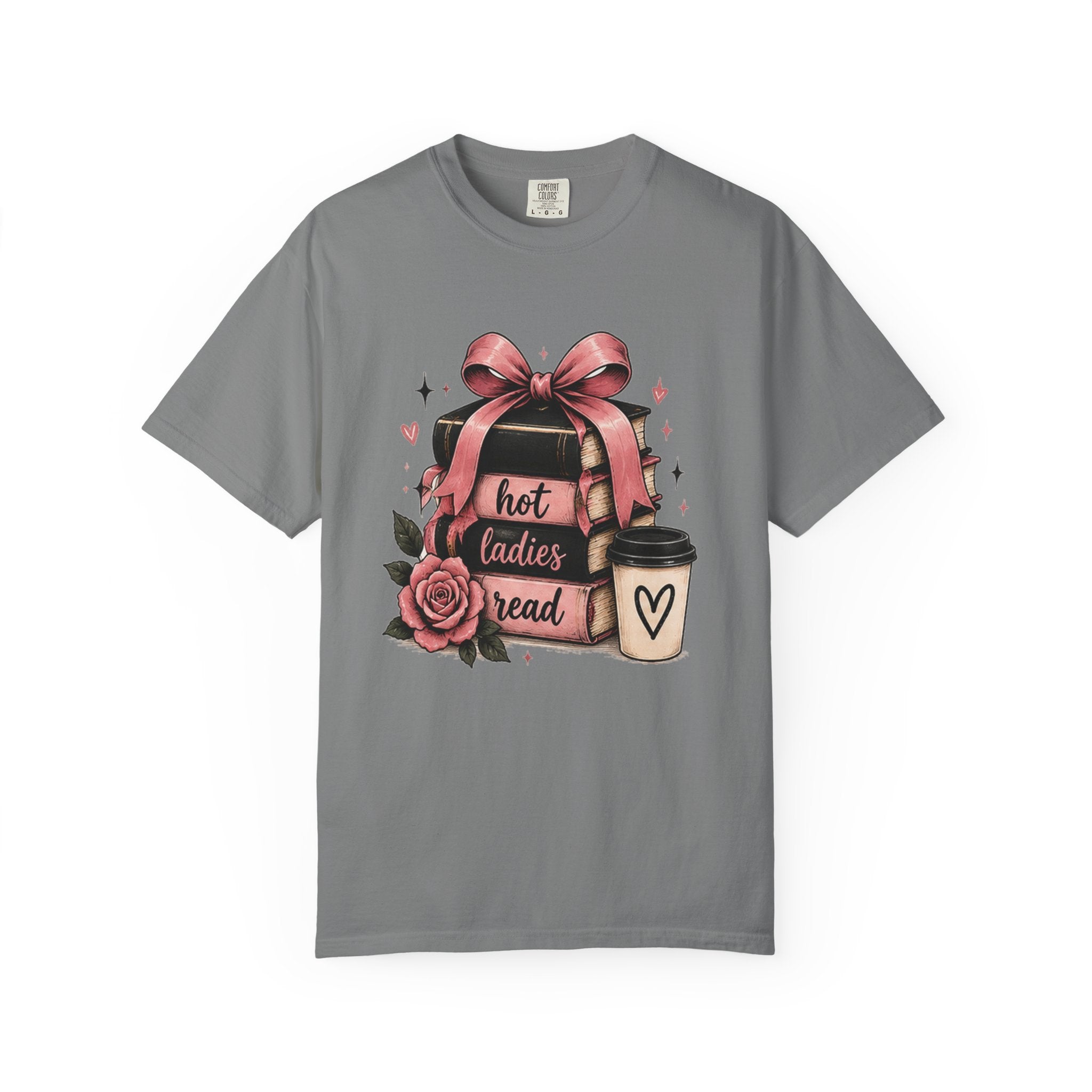 Hot Ladies Bread T-shirt | Coffee Cup, Rose Ribbon Bakery Illustration
