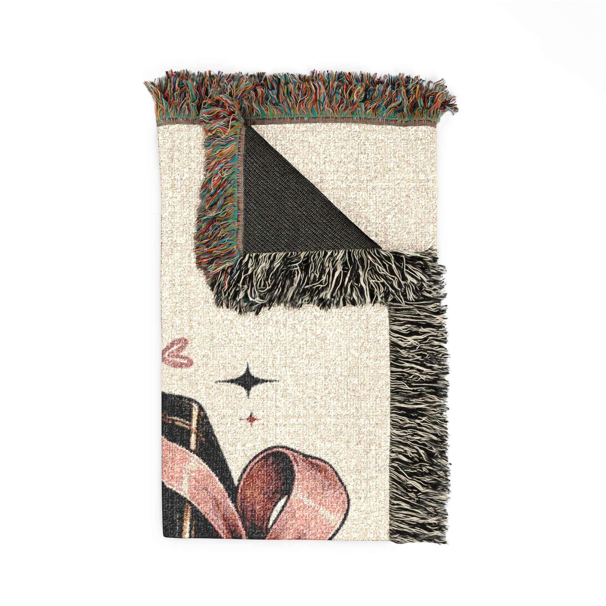 Stacked Books with Bow Woven Blanket | Cozy Reading Decor