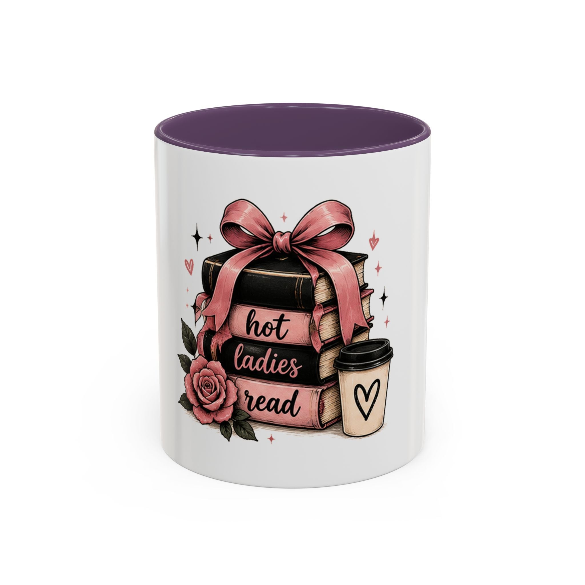 Hot Ladies Read stack of books coffee mug | Bookish coffee mug