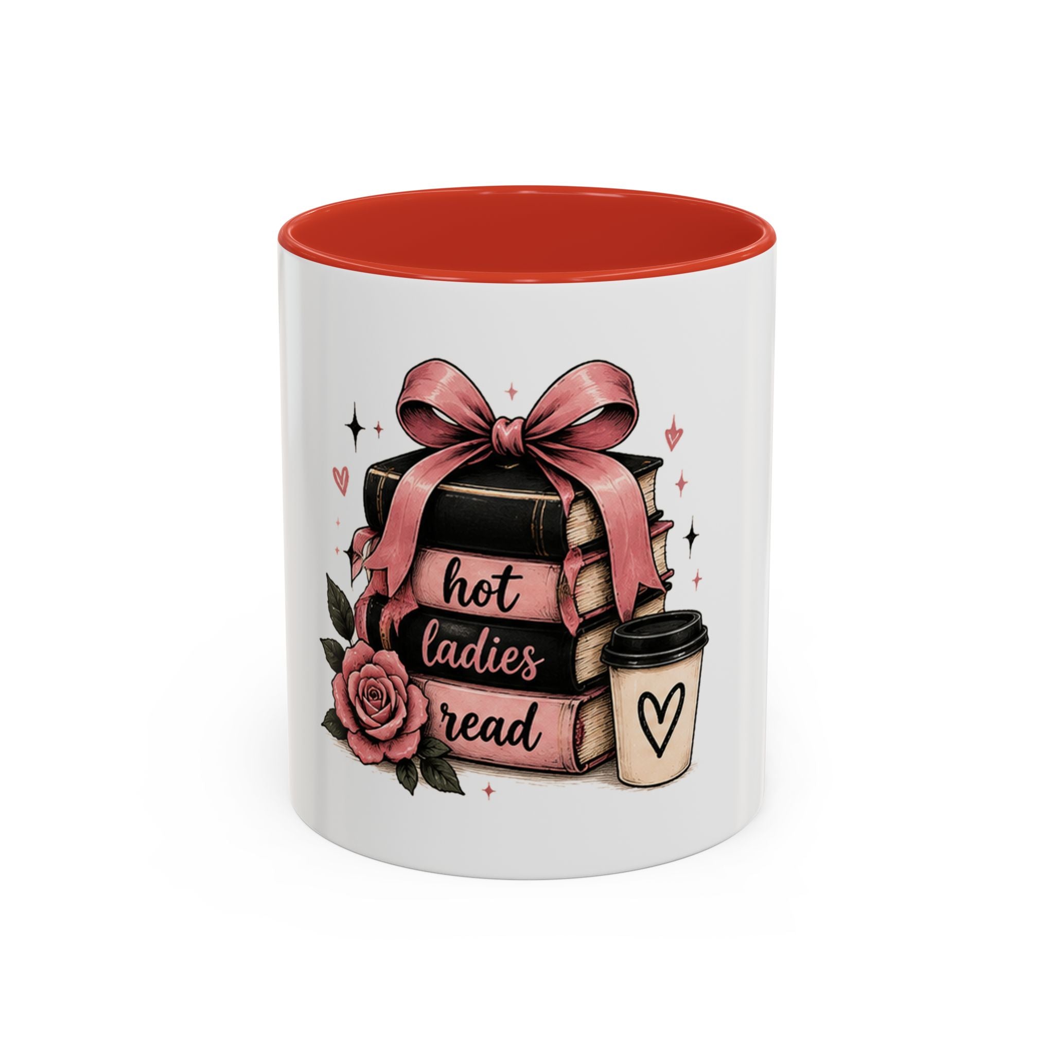 Hot Ladies Read stack of books coffee mug | Bookish coffee mug