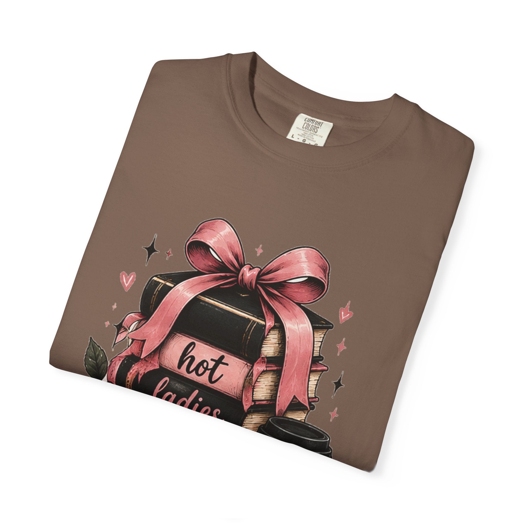 Hot Ladies Bread T-shirt | Coffee Cup, Rose Ribbon Bakery Illustration