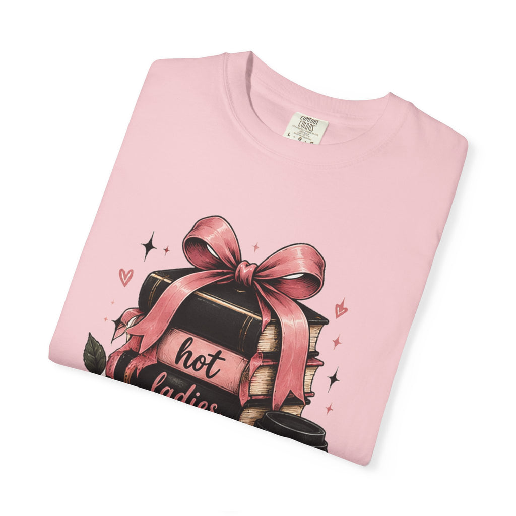 Hot Ladies Bread T-shirt | Coffee Cup, Rose Ribbon Bakery Illustration