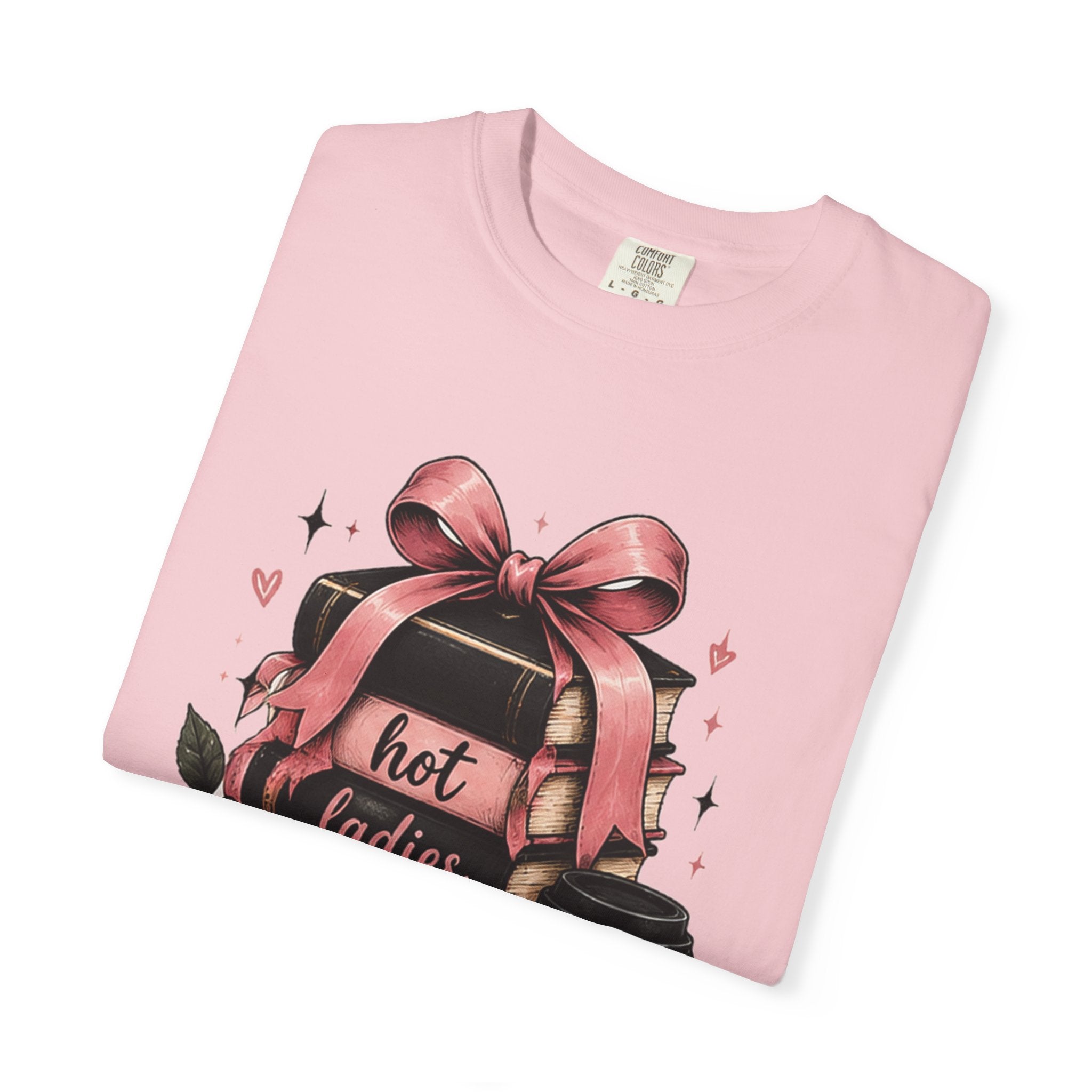 Hot Ladies Bread T-shirt | Coffee Cup, Rose Ribbon Bakery Illustration