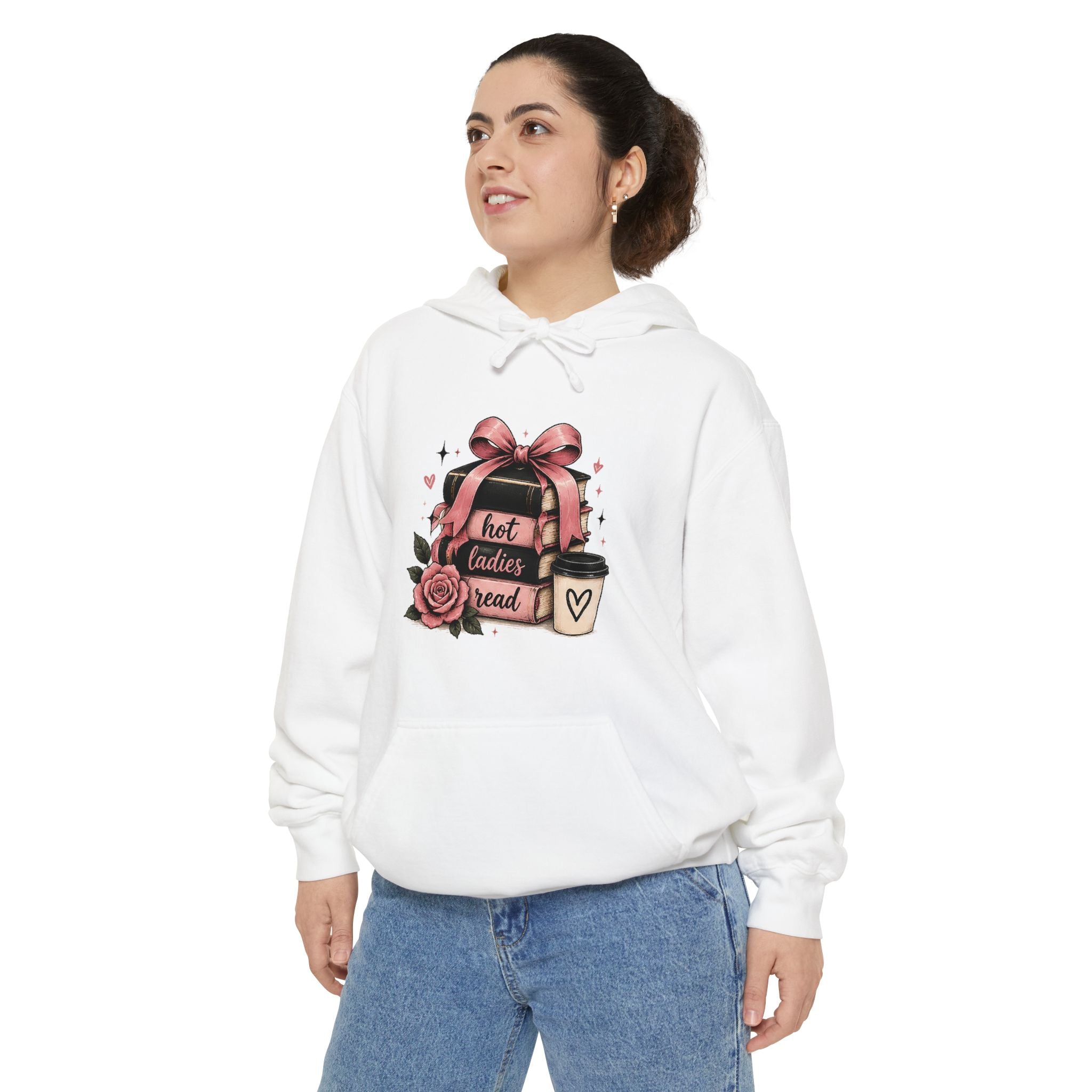 Hot Toddy & Roses hoodie | cozy mug, ribbon heart graphic