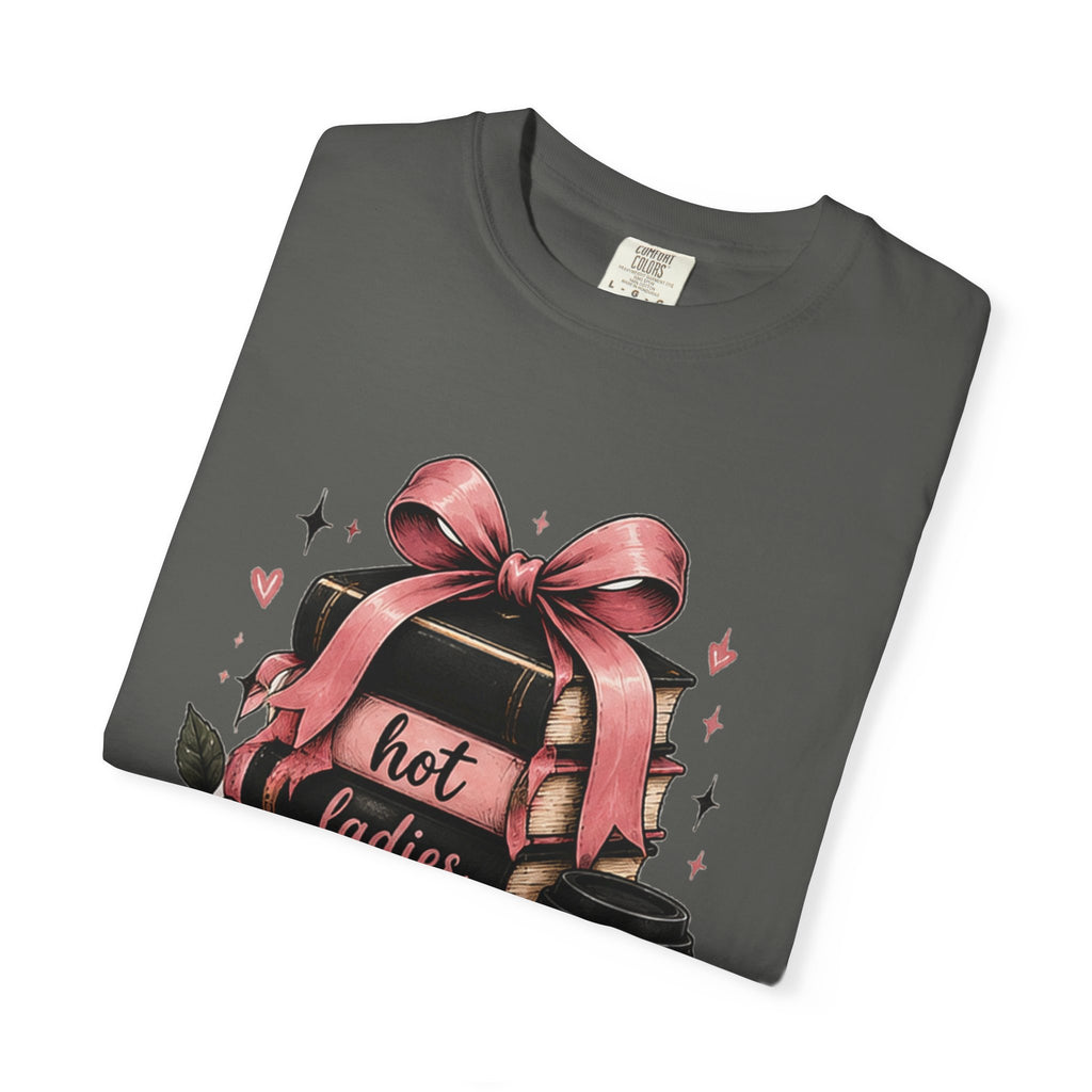 Hot Ladies Bread T-shirt | Coffee Cup, Rose Ribbon Bakery Illustration