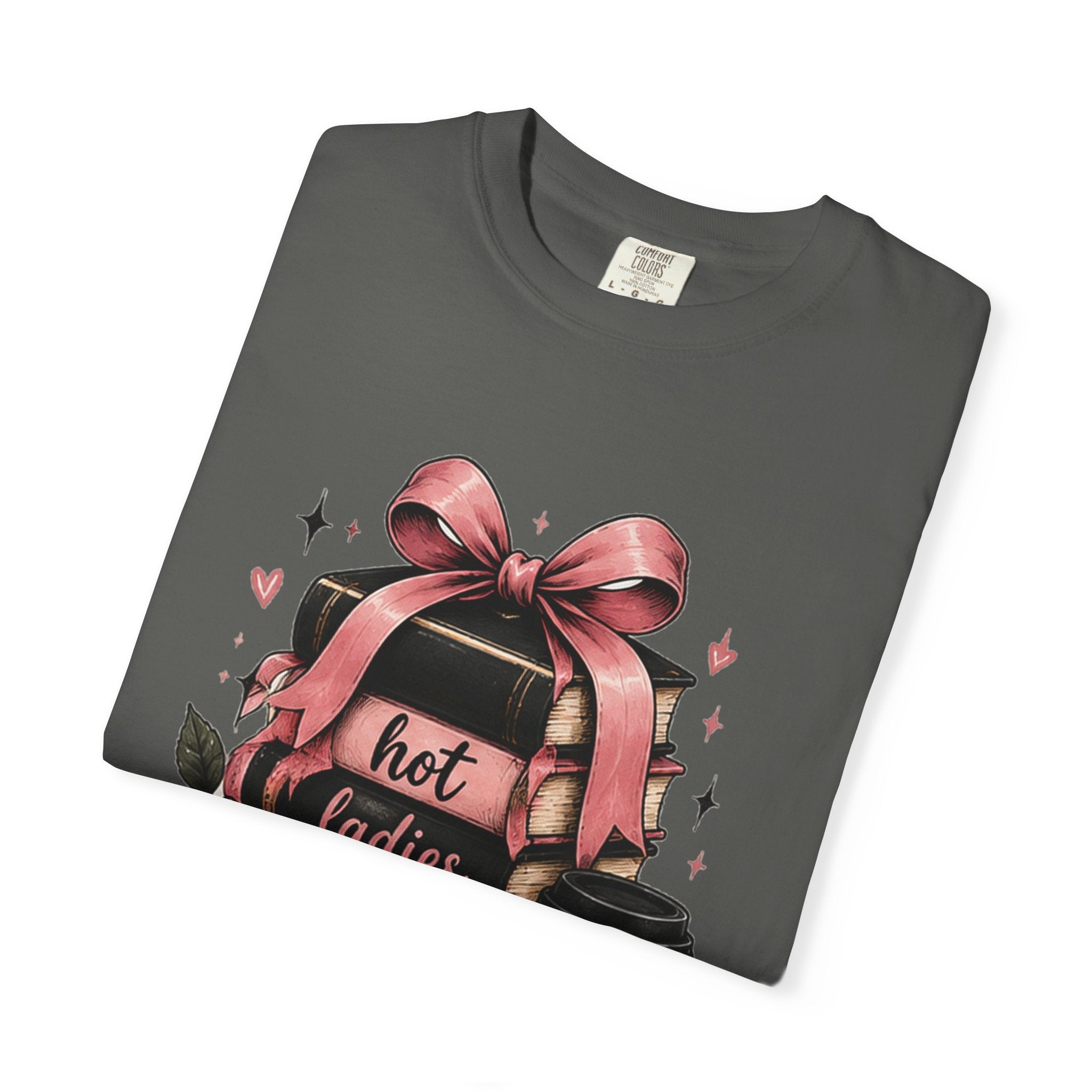 Hot Ladies Bread T-shirt | Coffee Cup, Rose Ribbon Bakery Illustration