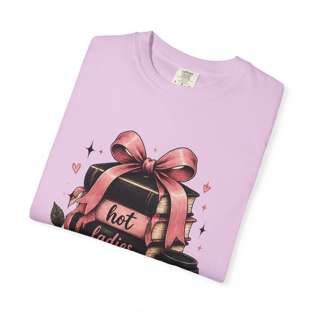 Hot Ladies Bread T-shirt | Coffee Cup, Rose Ribbon Bakery Illustration