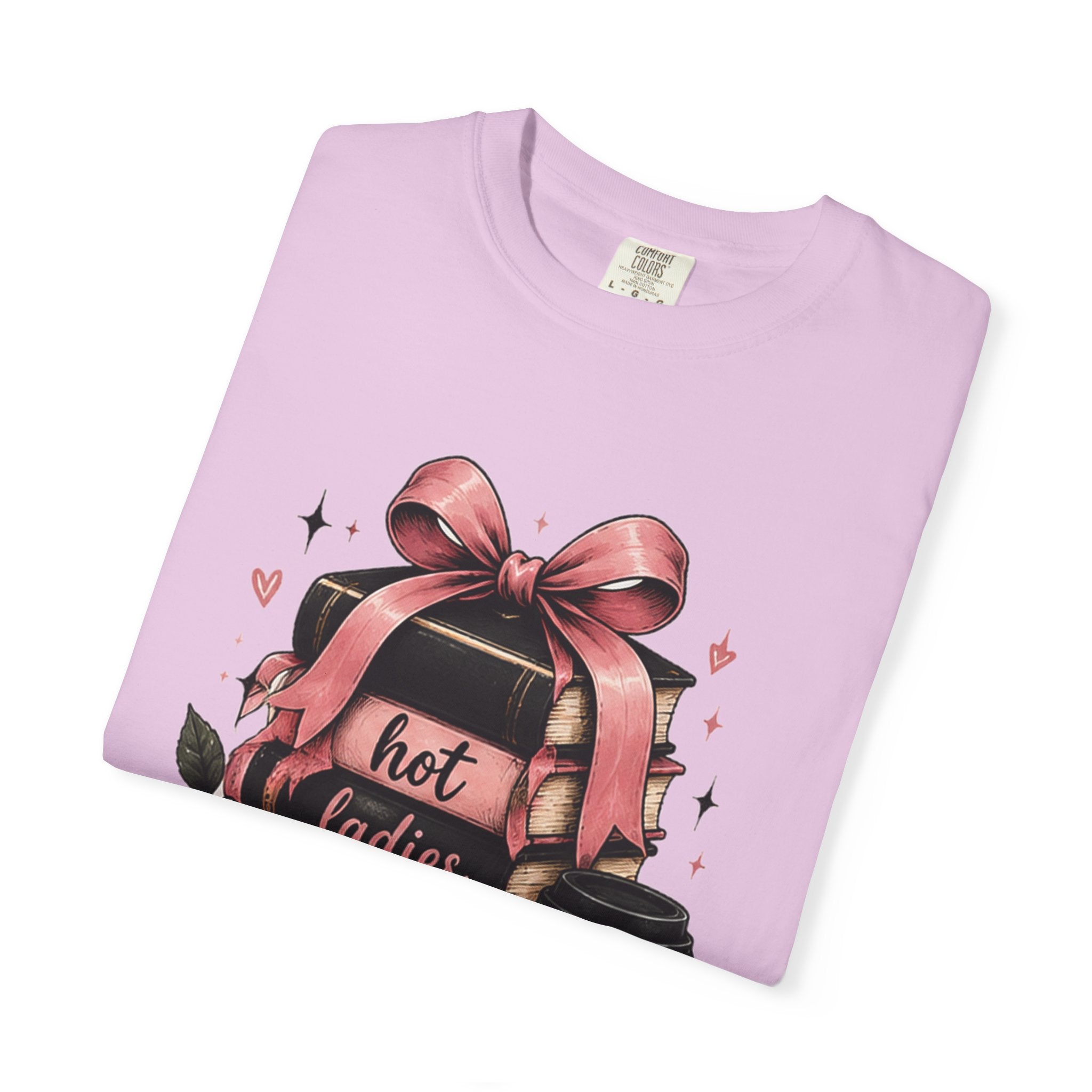 Hot Ladies Bread T-shirt | Coffee Cup, Rose Ribbon Bakery Illustration