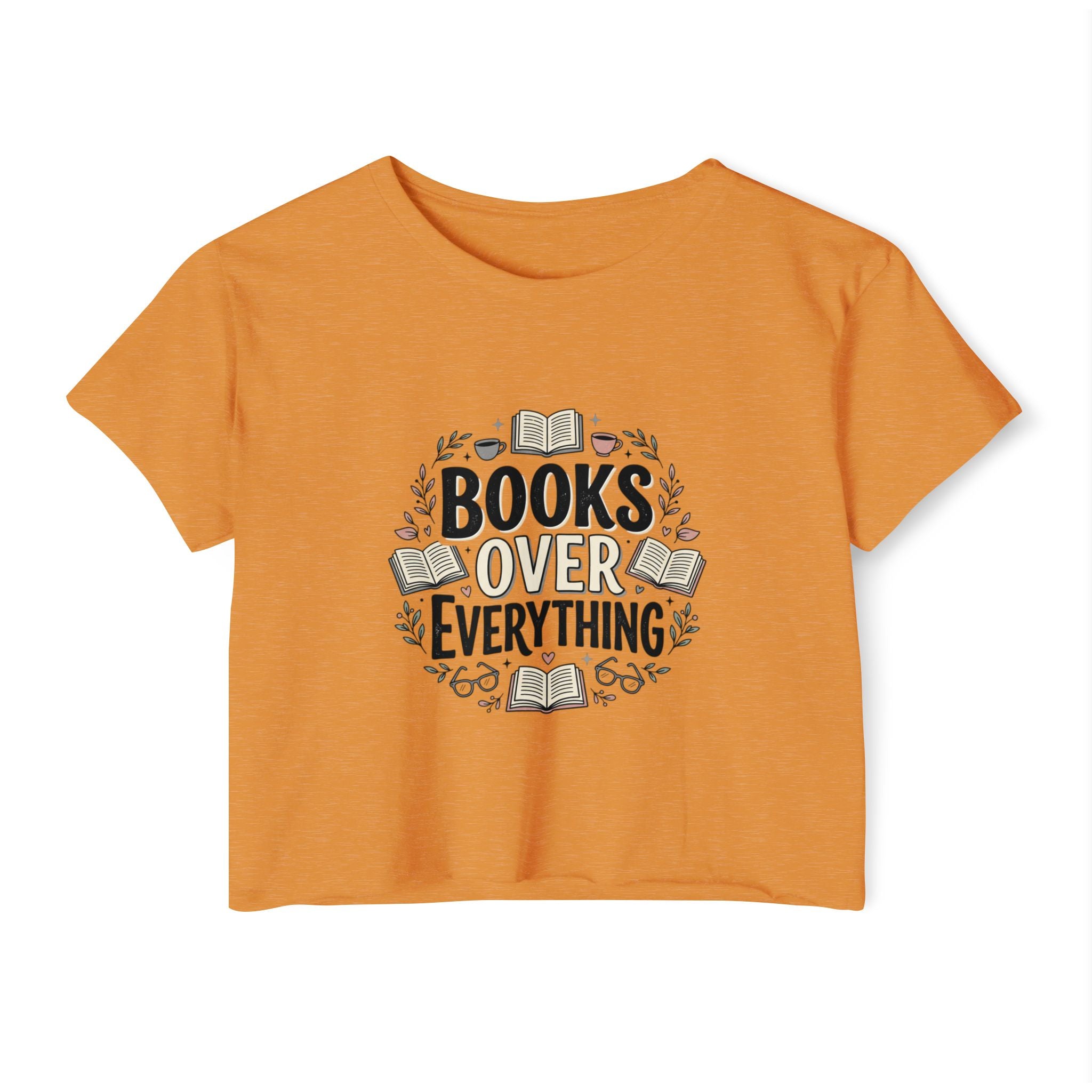 Books Over Everything Crop Top — Women's Literary Festival Tee
