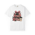 Hot Ladies Bread T-shirt | Coffee Cup, Rose Ribbon Bakery Illustration