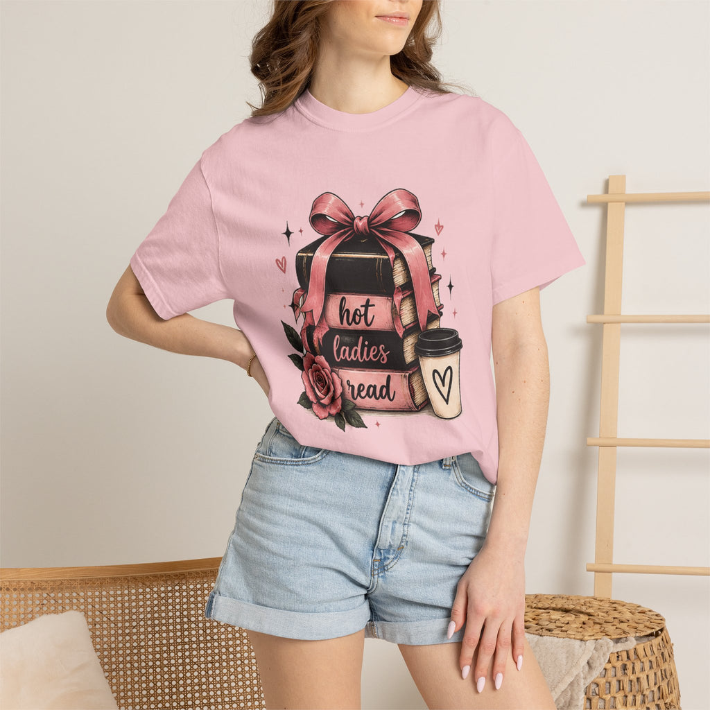 Hot Ladies Bread T-shirt | Coffee Cup, Rose Ribbon Bakery Illustration