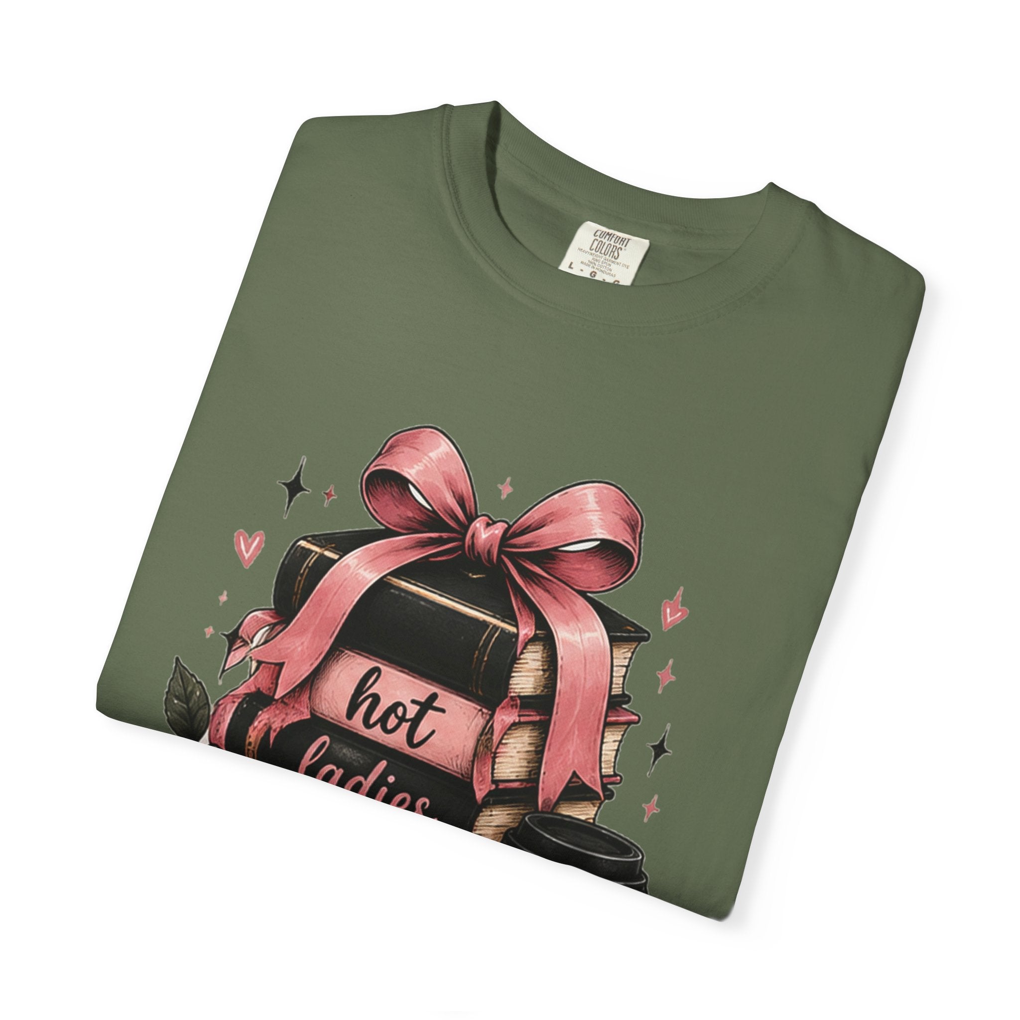 Hot Ladies Bread T-shirt | Coffee Cup, Rose Ribbon Bakery Illustration