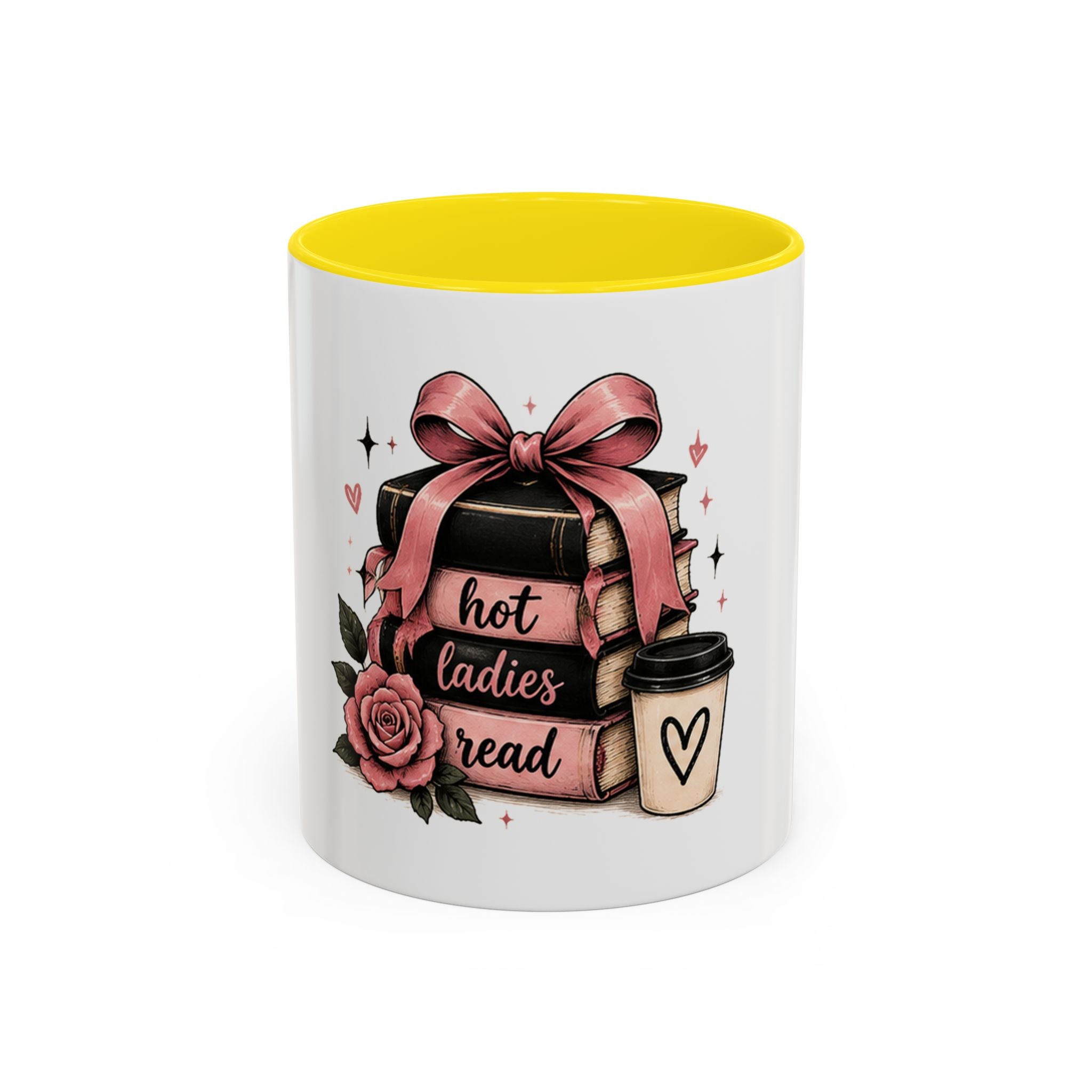 Hot Ladies Read stack of books coffee mug | Bookish coffee mug