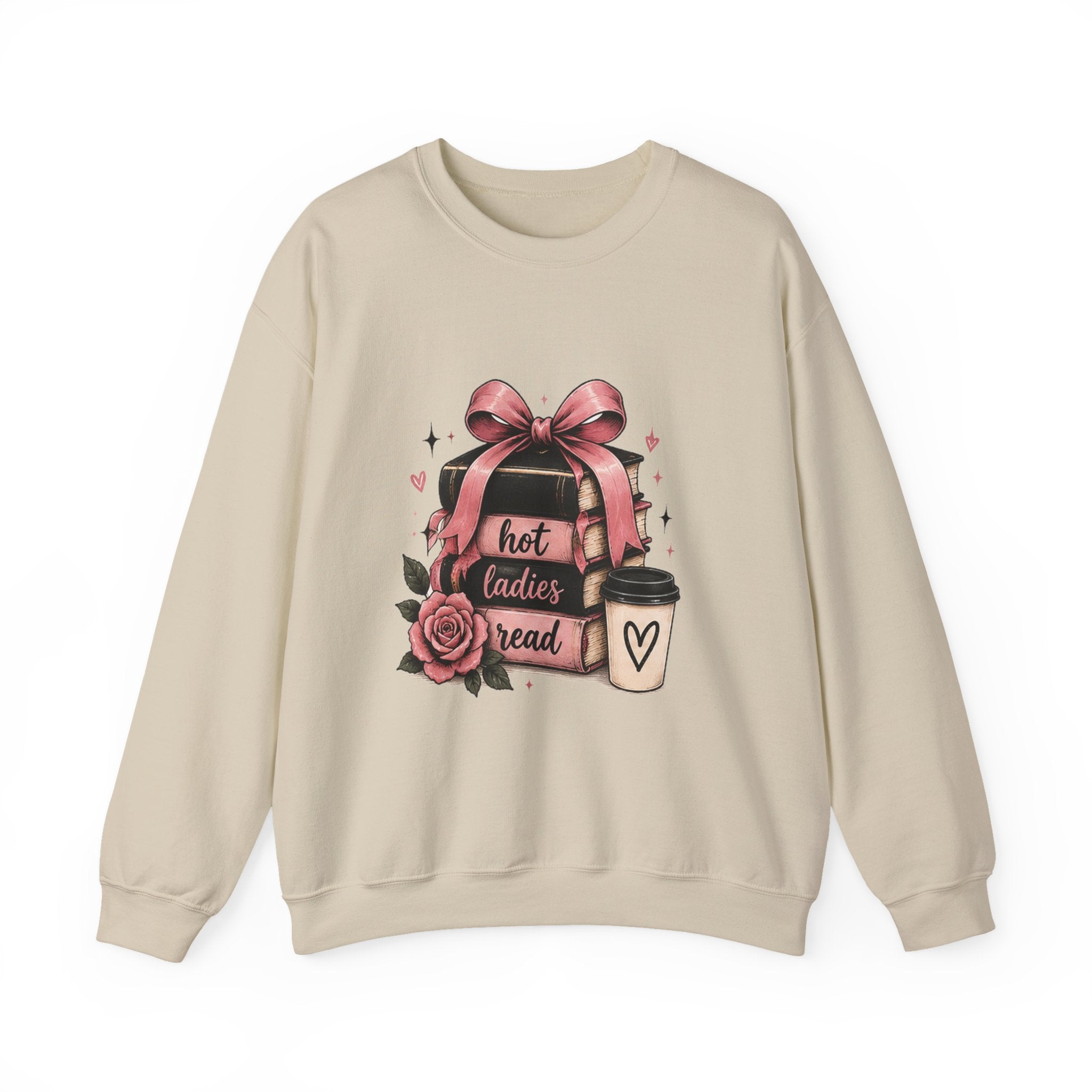 Hot Ladies Read sweatshirt | Book Lover Backpack Coffee Illustration