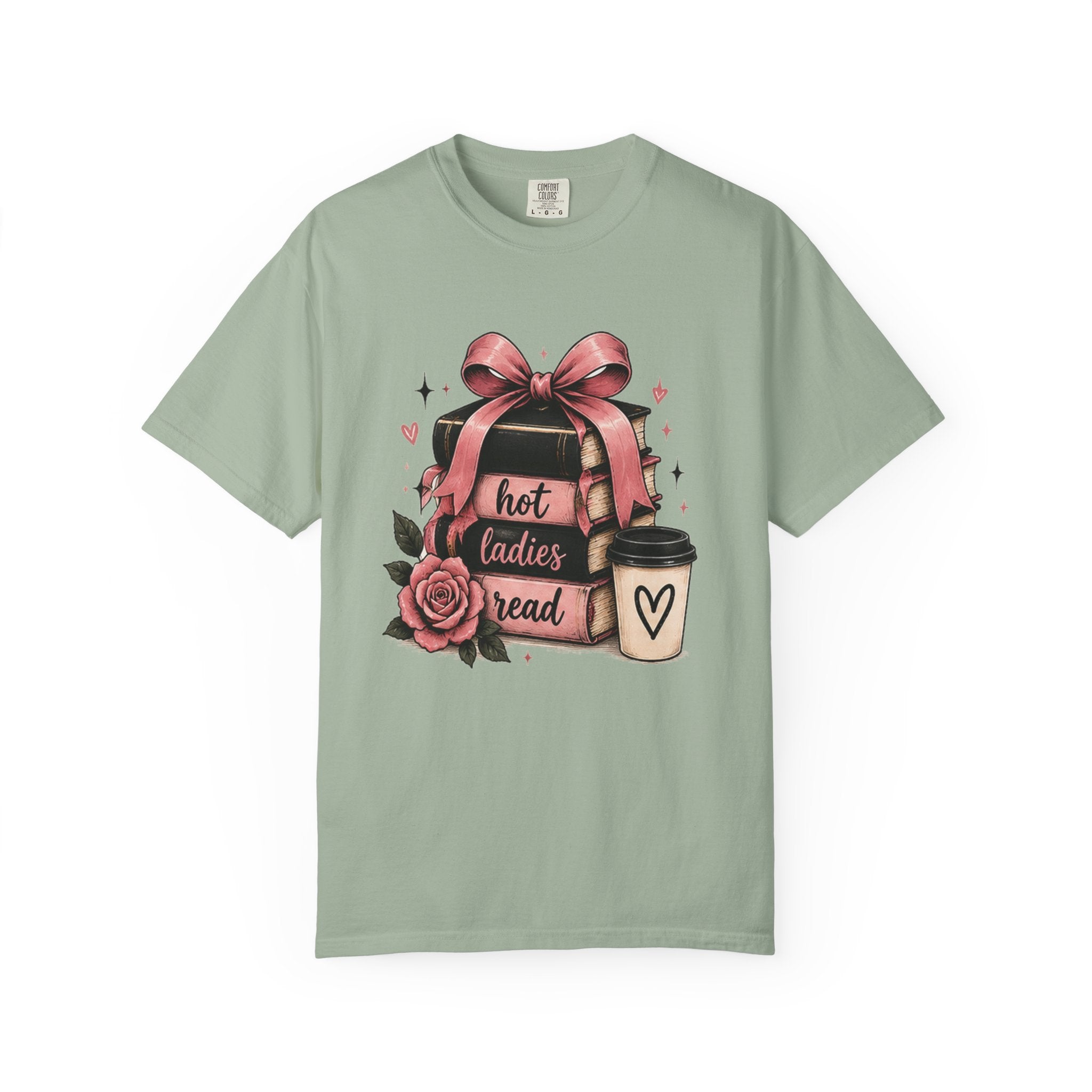 Hot Ladies Bread T-shirt | Coffee Cup, Rose Ribbon Bakery Illustration