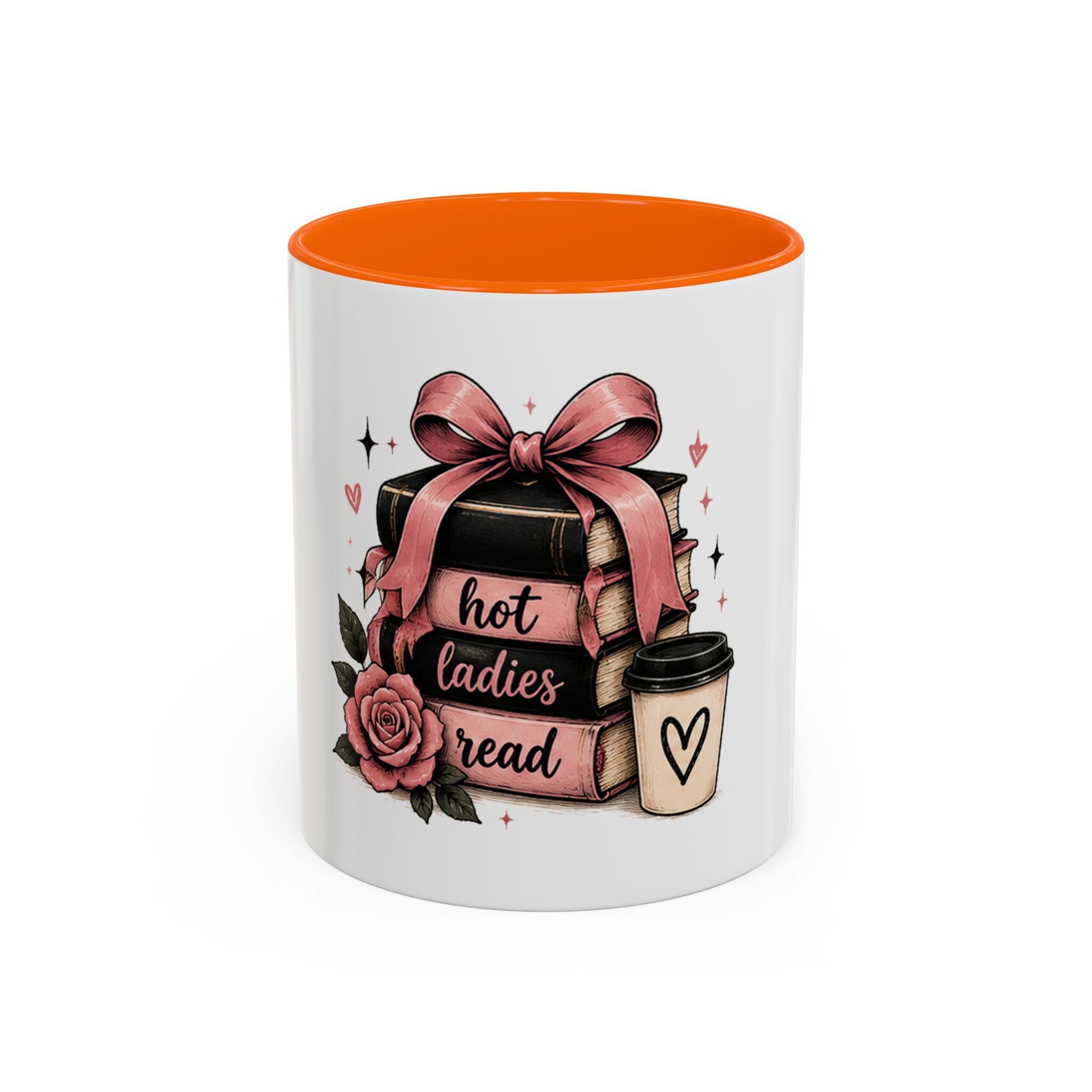 Hot Ladies Read stack of books coffee mug | Bookish coffee mug