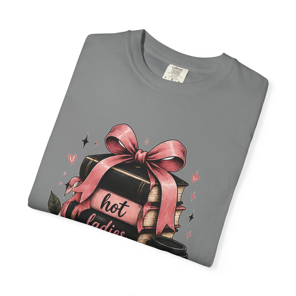 Hot Ladies Bread T-shirt | Coffee Cup, Rose Ribbon Bakery Illustration