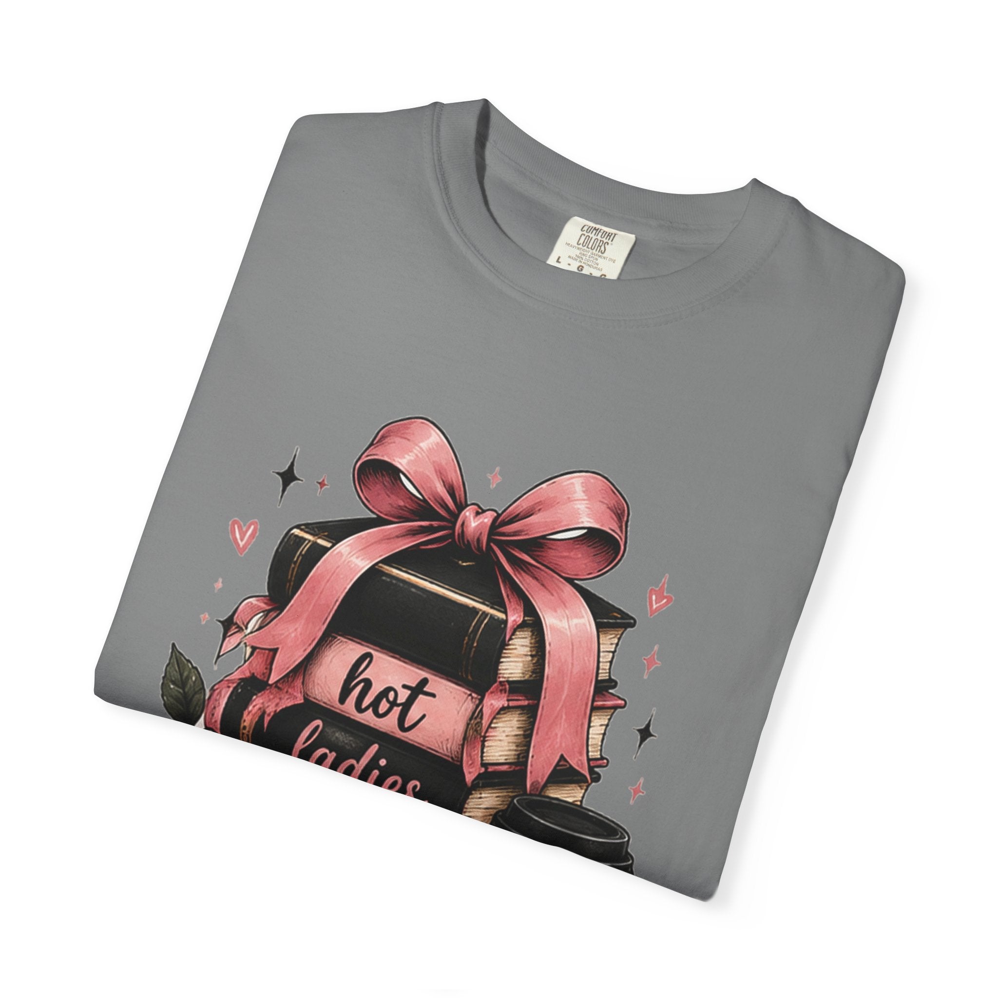 Hot Ladies Bread T-shirt | Coffee Cup, Rose Ribbon Bakery Illustration